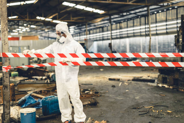 Professional Sewage Cleanup technician working in Tivoli, TX